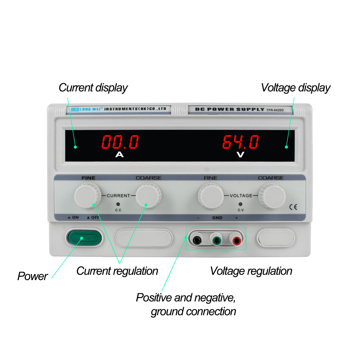 Longwei TPR-6420D 64V 20A LEDデ - Linear Lab Power Supply Adjustable のレビューと価格