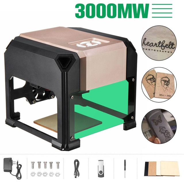 ミニ USB 3000MW CNC レーザー彫刻機 110V - Mini Laser Engraver Cnc Router のレビューと価格