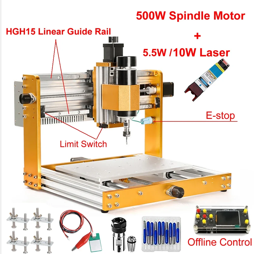 リニアガイドレールオフラインアルミミニCNCルーター3018 - Mini Laser Engraver Cnc Router のレビューと価格